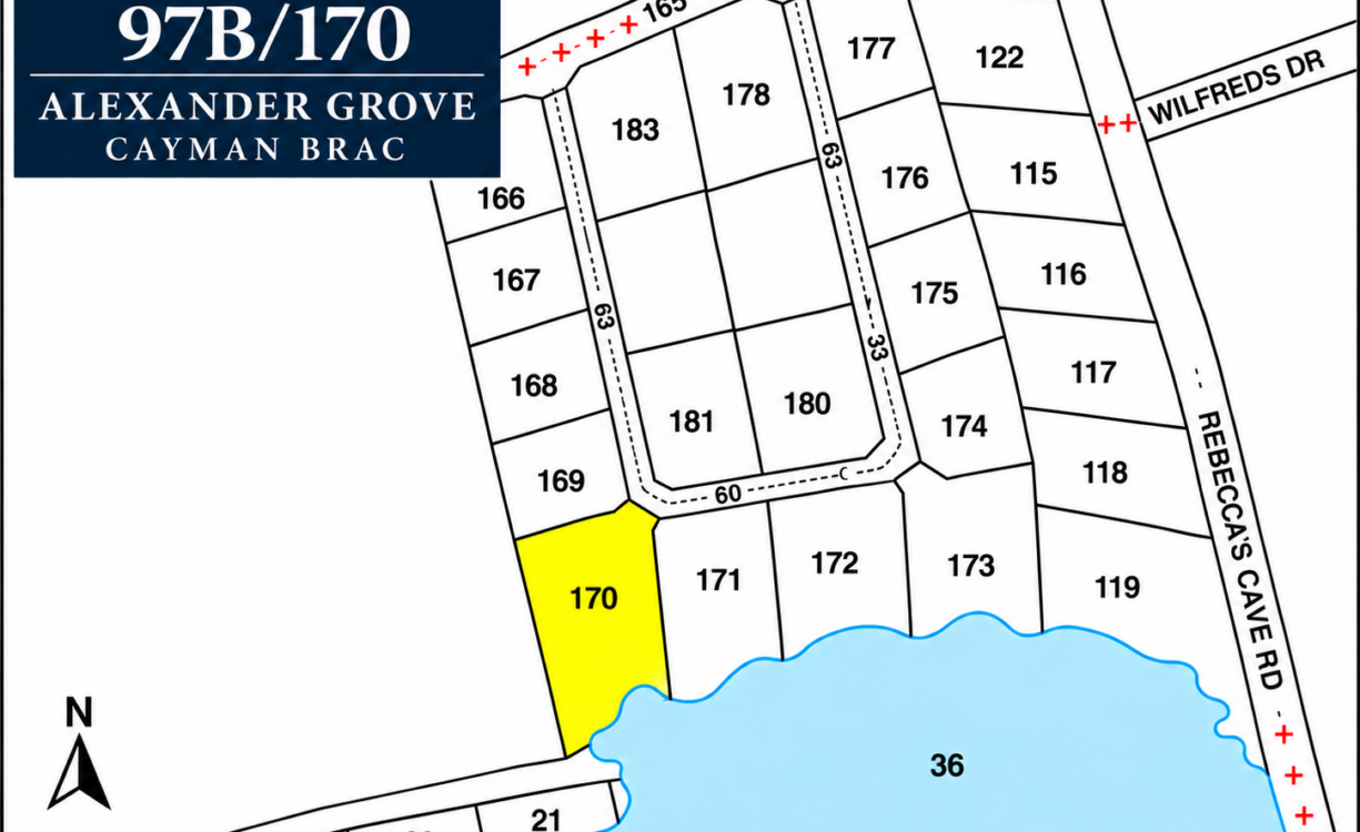 ALEXANDER GROVE SUBDIVISION - CAYMAN BRAC - POND LOT 1
