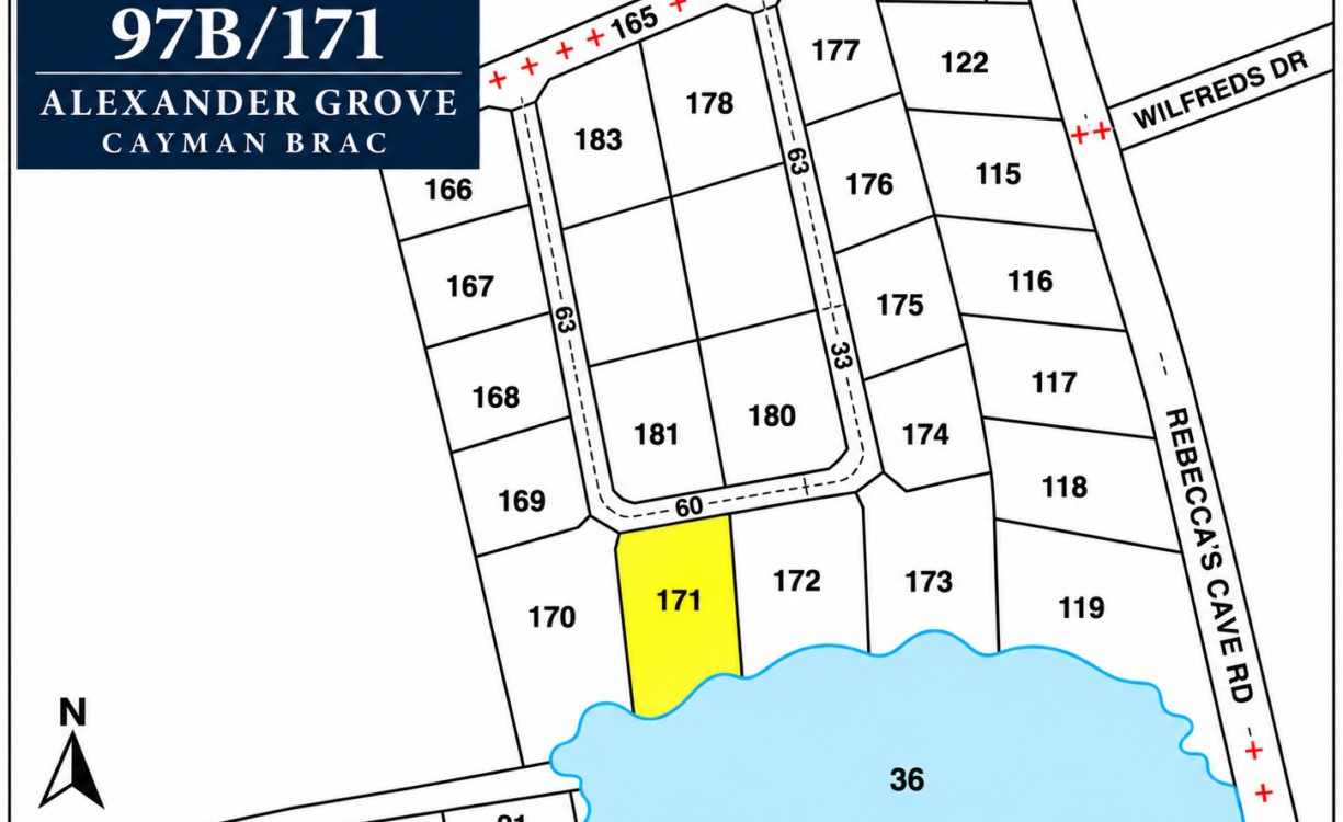 ALEXANDER GROVE SUBDIVISION - CAYMAN BRAC - POND LOT 2