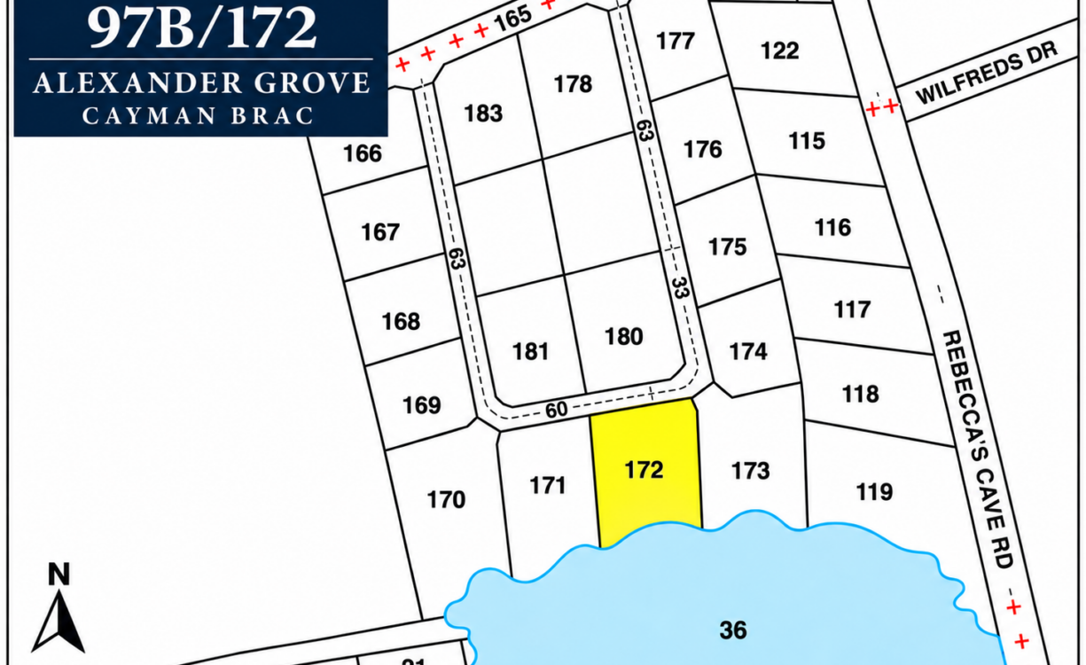 ALEXANDER GROVE SUBDIVISION - CAYMAN BRAC - POND LOT 3