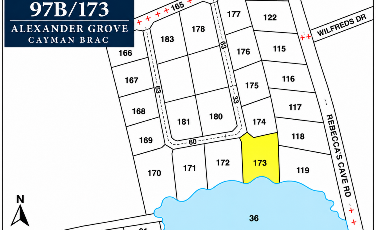 ALEXANDER GROVE SUBDIVISION - CAYMAN BRAC - POND LOT 4
