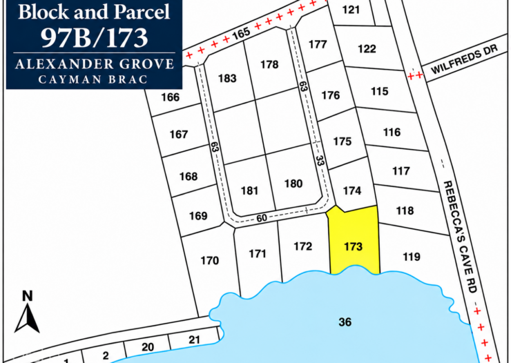 ALEXANDER GROVE SUBDIVISION - CAYMAN BRAC - POND LOT 4